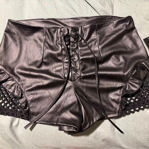 Spirit Black Faux Leather Shorts